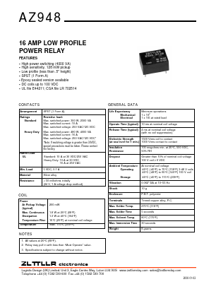AZ948-1A-9D Datasheet PDF Zettler Electronics