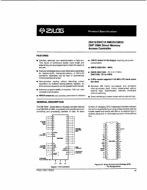 Z84C1008PEG Datasheet PDF Zilog