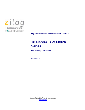 Z8F011APH020EG Datasheet PDF Zilog