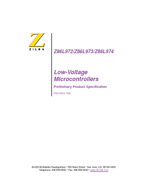Z86L973HZ008SC Datasheet PDF Zilog