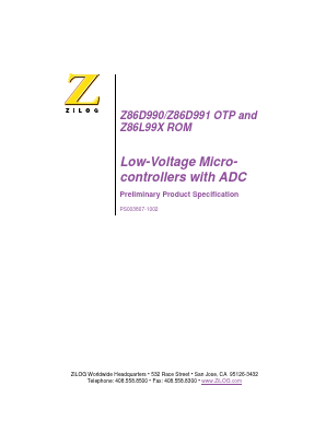 Z86L997PZ008SC Datasheet PDF Zilog