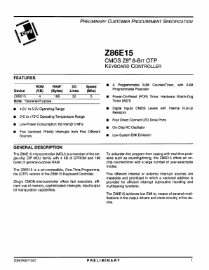 Z86E15 Datasheet PDF Zilog
