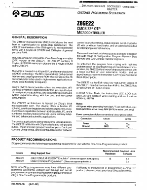 Z86E22 Datasheet PDF Zilog