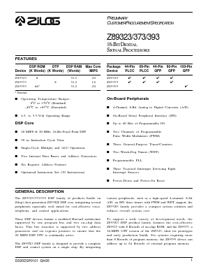 Z893232YFEC Datasheet PDF Zilog