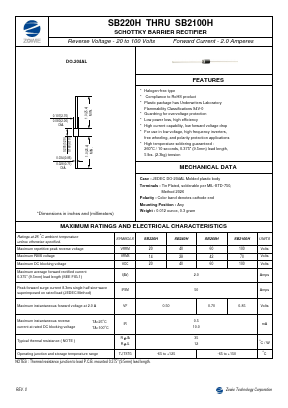 SB2100H Datasheet PDF ZOWIE Technology